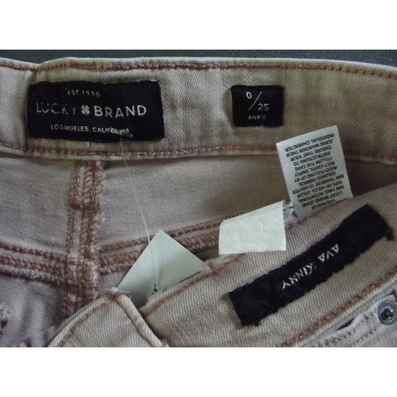 Lucky Brand Jeans 0/25 Pink Ava Mid Rise Skinny raw step down hem - Picture 10 of 12
